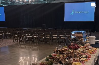 A long grazing table catered for a large corporate event